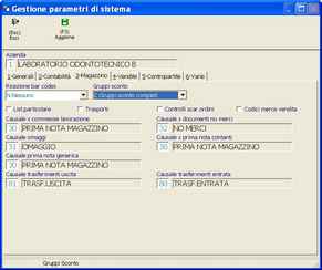 Gestione parametri aziendali