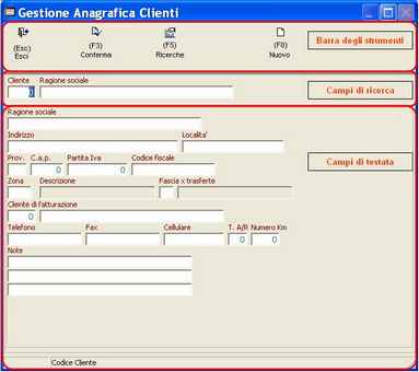 Gestione anagrafica clienti
