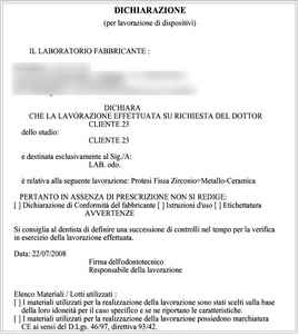 Dichiarazione di reperibilità