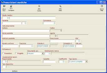 Inserimento prescrizione medica