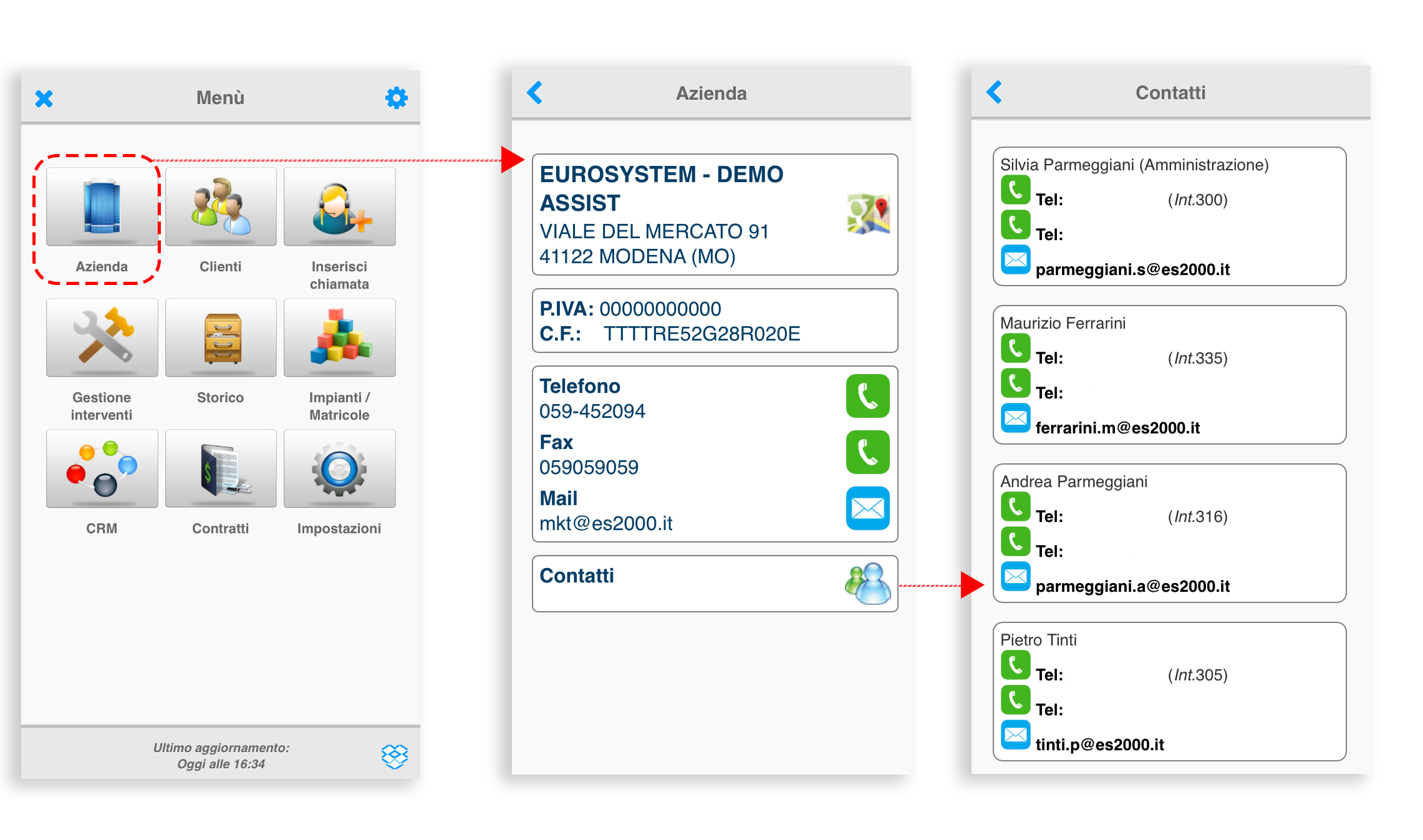 contatti su app