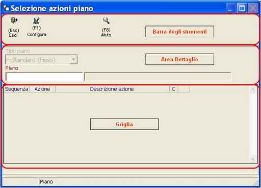 Selezione azioni da piano